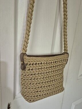 Luxy woven crochet shoulder bag with braided strap